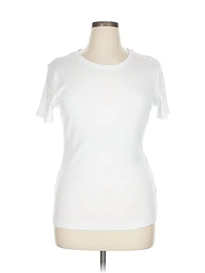 Pre-owned Dip Short Sleeve Top White Crew Neck Tops