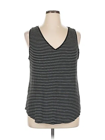 Pre-owned Dip Tank Top Black Plunge Neckline Tops