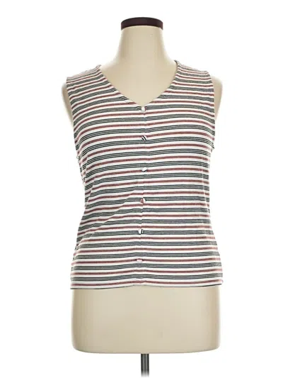 Pre-owned Dip Tank Top Gray Plunge Neckline Tops