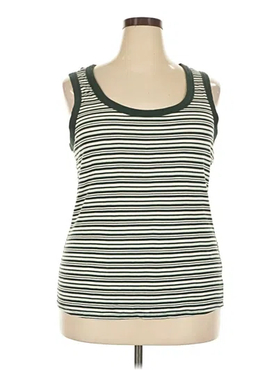 Pre-owned Dip Tank Top Green Strapless Neckline Tops