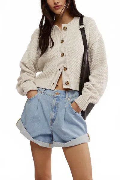 Dipped Shop Basil Knit Cardigan In Apricot In Neutral