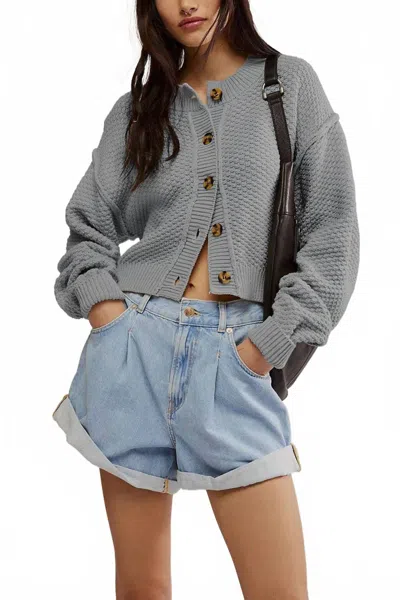 Dipped Shop Basil Knit Cardigan In Grey In Gray