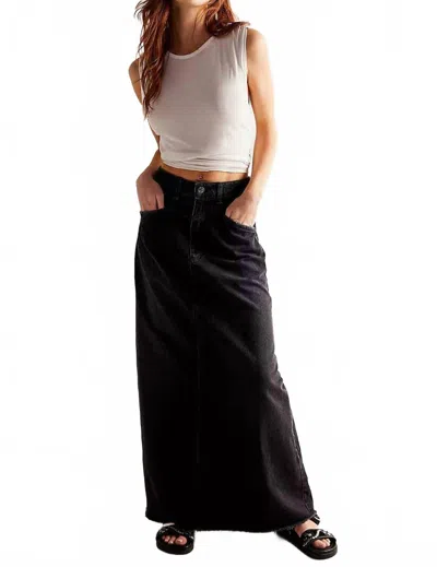 Dipped Shop Come As You Are Denim Maxi Skirt In Black