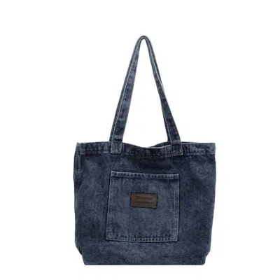 Dipped Shop Women's Denim Shoulder Bag In Dark Blue Washed In Multi