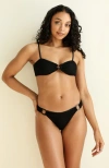 Dippin Daisys All My Love Bandeau Bikini Top In Lace Black
