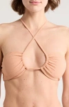 Dippin Daisys Amalfi Bikini Top In Peach Rib