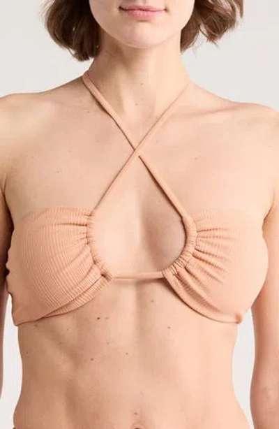 Dippin Daisys Amalfi Bikini Top In Peach Rib