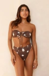 Dippin Daisys Amalfi String Tie Bandeau Bikini Top In Enchanted