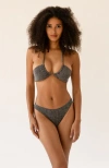 Dippin Daisys Amalfi String Tie Bandeau Bikini Top In Sparkle Black