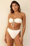 Dippin Daisys Amalfi String Tie Bandeau Bikini Top In Underwater Garden
