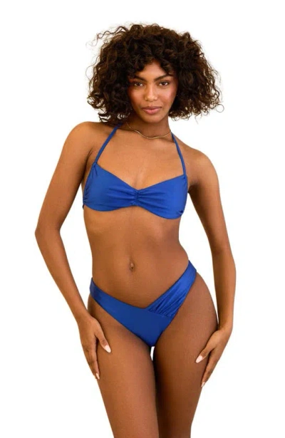 Dippin Daisys Angel Asymmetrical V-cut Bikini Bottom In Marina Shimmer