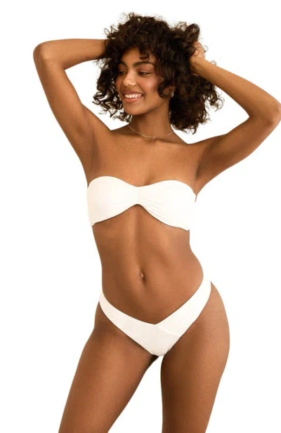 Dippin Daisys Angel Asymmetrical V-cut Bikini Bottom In White