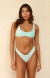 Dippin Daisys Angel Cheeky Bikini Bottom In Bleached Aqua