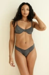 Dippin Daisys Angel Cheeky Bikini Bottom In Gray