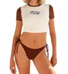 Dippin Daisys Baby Tee In Mocha/cream In Brown