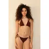 Dippin Daisys Bali Triangle Bikini Top In Mocha Crinkle