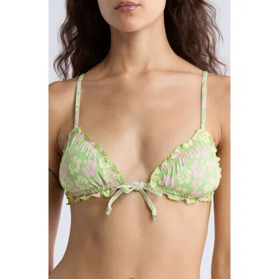 Dippin Daisys Bella Floral Ruffle Triangle Bikini Top