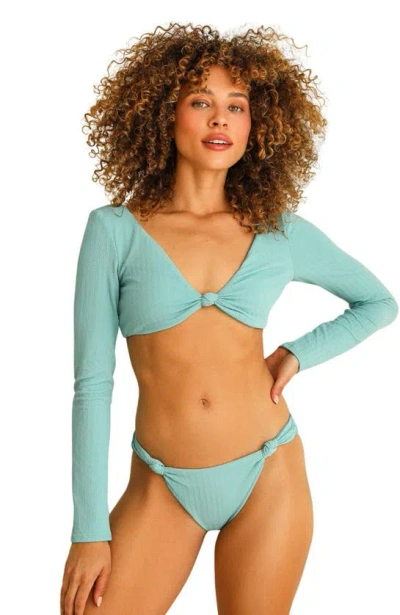 Dippin Daisys Bianca Long Sleeve Bikini Top In Surf Rider