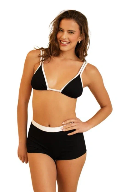 Dippin Daisys Billy Double Strap Bikini Top In Black