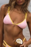 Dippin Daisys Billy Light Pink Jacquard Triangle Bikini Top In Light Pink