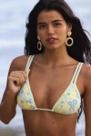 Dippin Daisys Billy Yellow Floral Triangle Bikini Top In Yellow