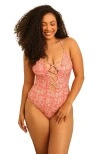 Dippin Daisys Bliss One Piece In Pink Paisley