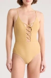 Dippin Daisys Bliss One-piece Swimsuit In Beige
