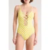 Dippin Daisys Bliss One-piece Swimsuit In Yellow Checkers