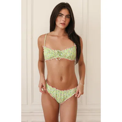 Dippin Daisys Bonita Ruffled Bikini Top In Green