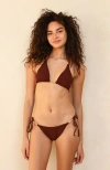 Dippin Daisys Bora Cheeky Bikini Bottom In Mocha Crinkle