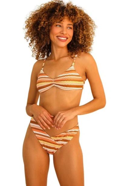 Dippin Daisys Britney Adjustable Shoulder Bikini Top In Groovy Stripe