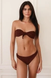 Dippin Daisys Bunny Knotted Bandeau Bikini Top In Brown