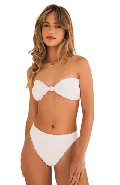 Dippin Daisys Bunny Knotted Bandeau Bikini Top In White