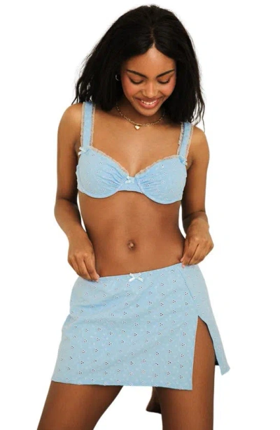 Dippin Daisys Charmed Slit Mini Skirt In Blue