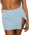 Dippin Daisys Charmed Slit Mini Skirt In Baby Blue