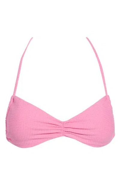 Dippin Daisys Christina Ruched Bikini Top In Pink