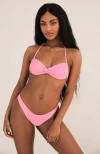 Dippin Daisys Christina Tie Bandeau Bikini Top In Bubblegum Waffle
