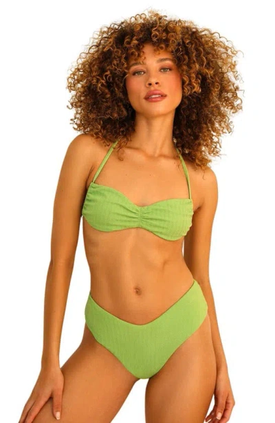 Dippin Daisys Christina Tie Straps Bandeau Bikini Top In Avocado