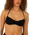 Dippin Daisys Christina Tie Straps Bandeau Bikini Top In Black