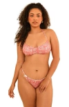 Dippin Daisys Christina Tie Straps Bandeau Bikini Top In Pink