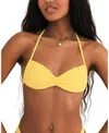 Dippin Daisys Christina Tie Straps Bandeau Bikini Top In Sunshine Waffle