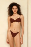 Dippin Daisys Costa Underwire Bikini Top In Mocha Crinkle