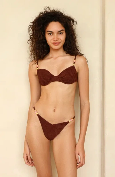 Dippin Daisys Costa Underwire Bikini Top In Mocha Crinkle