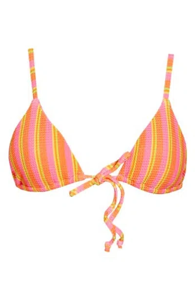 Dippin Daisys Cove Stripe Triangle Bikini Top In Sorbet