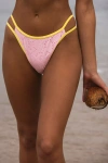 Dippin Daisys Cyrus Light Pink Jacquard Double Strap Bikini Bottoms In Light Pink