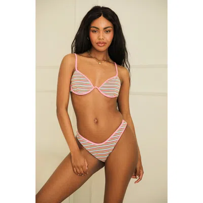 Dippin Daisys Daphne Underwire Bikini Top In Watermelon Stripe