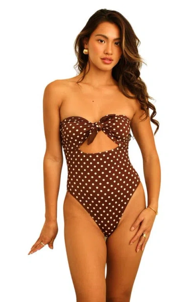 Dippin Daisys Devon One Piece In Dotted Brown