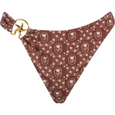 Dippin Daisys Dive In High Waist Bikini Bottoms In Brown