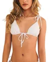 Dippin Daisys Ellie Tie Front Triangle Bikini Top In White