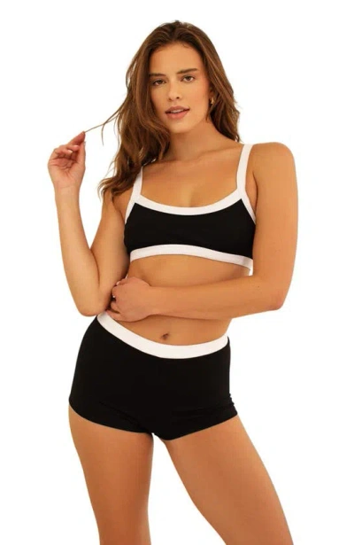 Dippin Daisys Farrah Elastic Waist Booty Short In Black Rib